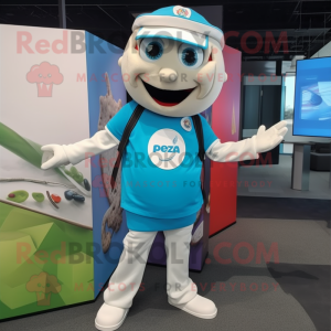 Cyan Pizza mascotte kostuum...