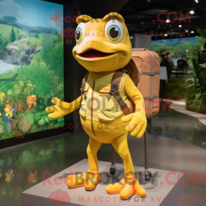 Mascottefiguur van een gele...