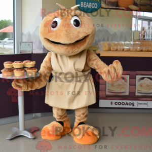 Maskot karakter af en beige...