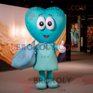 Mascot karakter van cyaan...