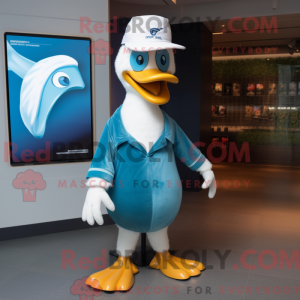 Mascot character of a Cyan...