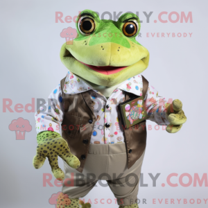 Maskot-karakter av en frosk...