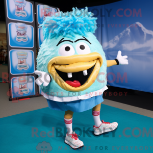 Mascottefiguur van een Cyan...