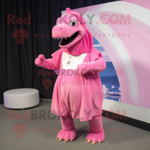 Pink Tyrannosaurus maskot...