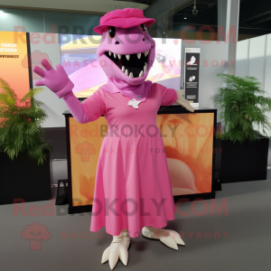 Pink Tyrannosaurus maskot...