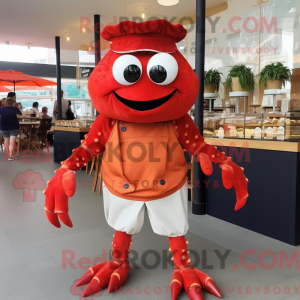 Maskot karakter av en rød...