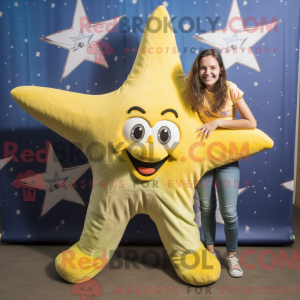 Mascottefiguur van een gele...