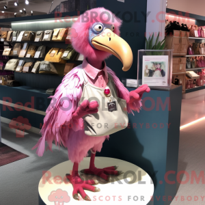 Mascottefiguur van een roze...