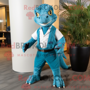 Postava maskota Teal Komodo...