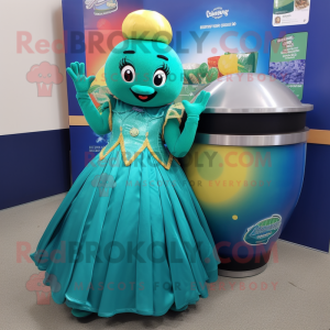 Postava maskota Teal Pot Of...