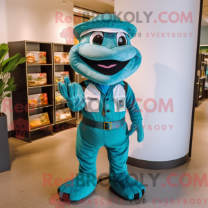 Mascot character of a Teal...