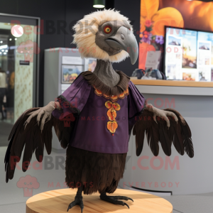 nan Vulture mascot costume character dressed with a Skirt and Earrings
