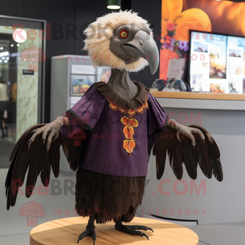 nan Vulture mascot costume character dressed with a Skirt and Earrings nan Vulture mascot costume character dressed with a Skirt and Earrings