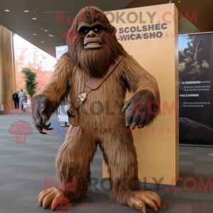 Mascot character of a Brown...