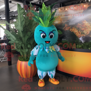 Mascot character of a Teal...