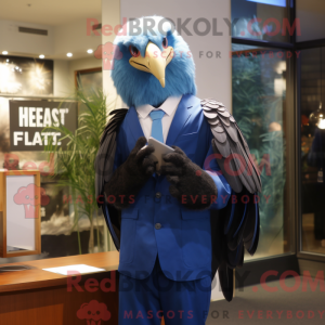 Maskotfigur af en Blue...
