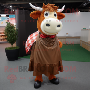 Rust Hereford Cow maskot...