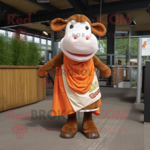 Rust Hereford Cow maskot...