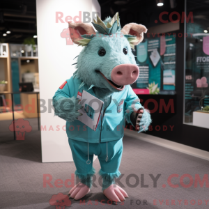 Mascot character of a Teal...