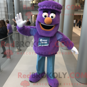 Maskot-karakter av en lilla...