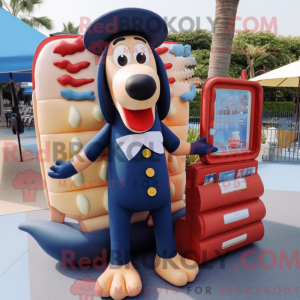 Maskottchen eines Hot Dogs...