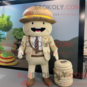 Mascot character of a Beige...
