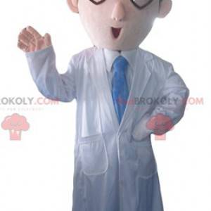Læge læge maskot i hvid frakke - Redbrokoly.com