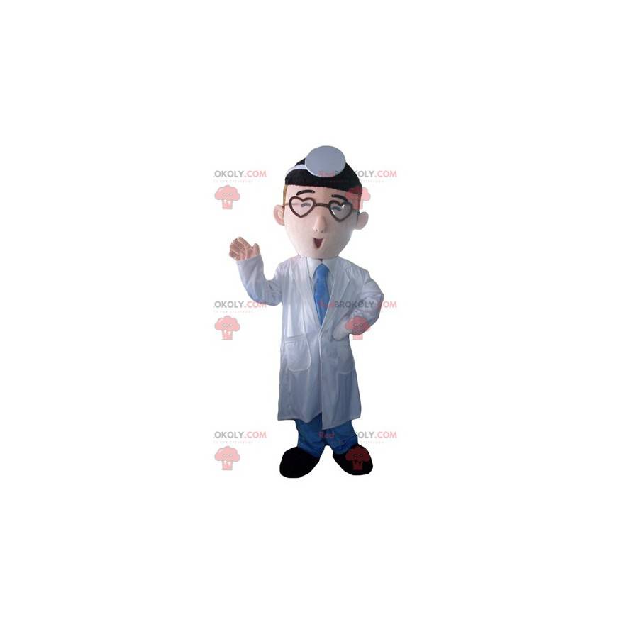Mascotte medico medico in camice bianco - Redbrokoly.com