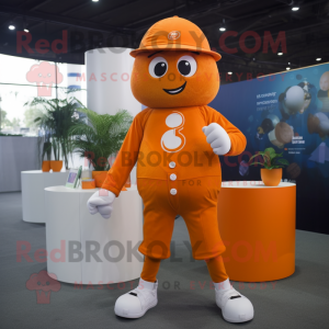 Orange hänge maskot kostym...