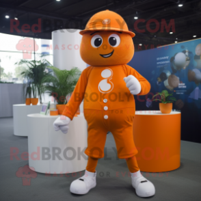 Orange Pendant mascot costume character dressed with a Dress Pants and Cufflinks