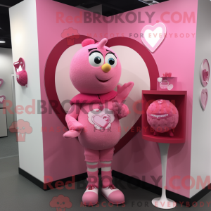 Mascot character of a Pink...