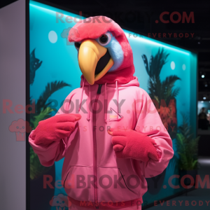 Maskottchen eines rosa Aras...