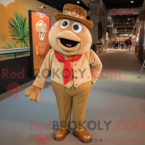 Mascot character of a Tan...