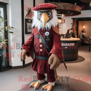 Maskotfigur af en rødbrun...