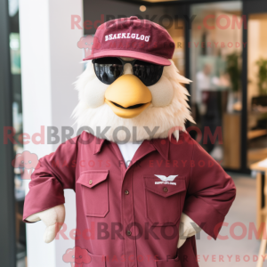 Maskotfigur af en rødbrun...