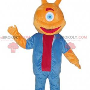 Oranje buitenaardse mascotte met één oog - Redbrokoly.com