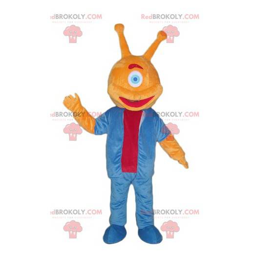 Orange alien mascot with one eye - Redbrokoly.com