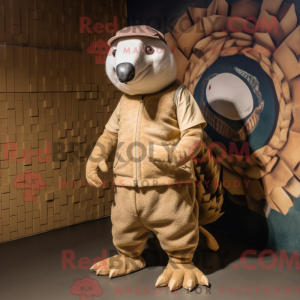 Mascot character of a Tan...