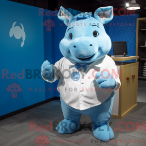 Mascot character of a Blue...