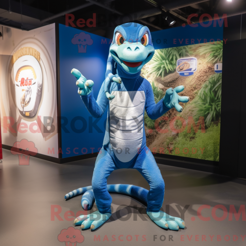 REDBROKOLY blauwe python mascottekostuum met korte broek en ringen - Python-mascottes - REBROKO_384682 - RedBrokoly.com