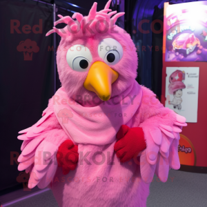 Rosa høner maskot kostyme...