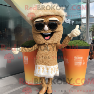 Mascot character of a Tan...