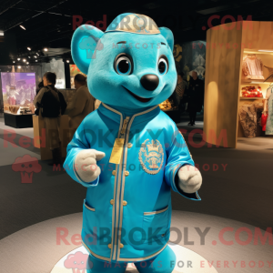 Mascot character of a Cyan...