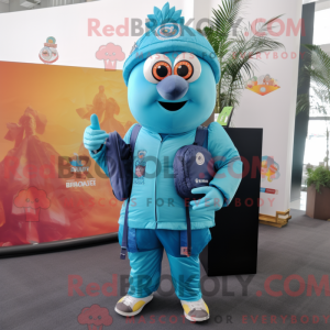 Mascot character of a Cyan...