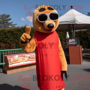 Maskottchen eines Hot Dogs...