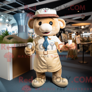 Mascot character of a Beige...