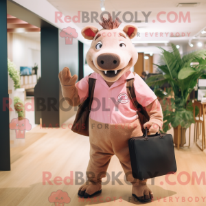 Mascot character of a Pink...