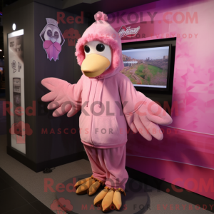 Maskotkarakter af en Pink...