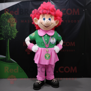 Roze Leprechaun mascotte...