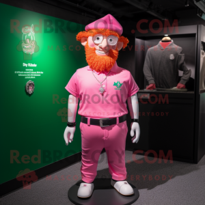Rosa Kobold Maskottchen...